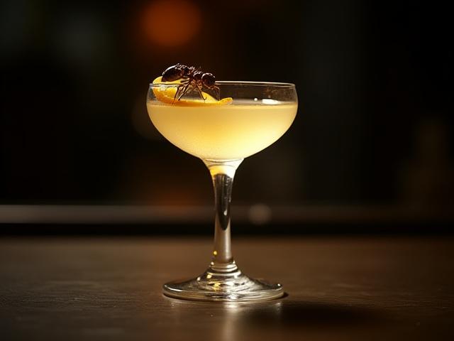 バーBのアリを infused したジンカクテル