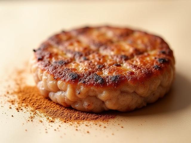 大豆ミートとコオロギパウダーを配合したハンバーガーパティ