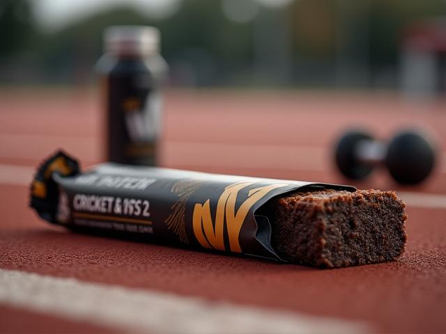 Wプロテインバー（クリケット＆ソイ）のパッケージ。ワークアウト後のリカバリーをイメージさせる